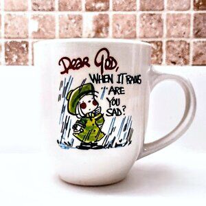 "Dear God, When It Rains Are You Sad?" Coffee Soup/Mug by Royal Norfolk (16 Oz)